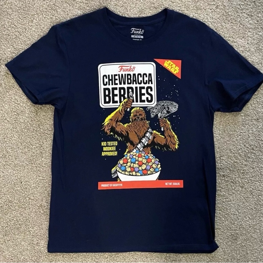 FUNKO Star Wars Chewbacca Berries Cereal Graphic Tee Shirt Size M